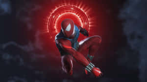 Scarlet Spider Crouching Pose Wallpaper