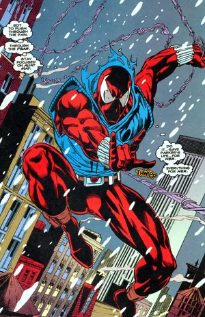 Scarlet Spider In Action Wallpaper