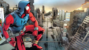 Scarlet Spider Overlooking City Wallpaper