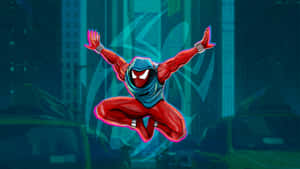 Scarlet Spider Swinging Action Wallpaper