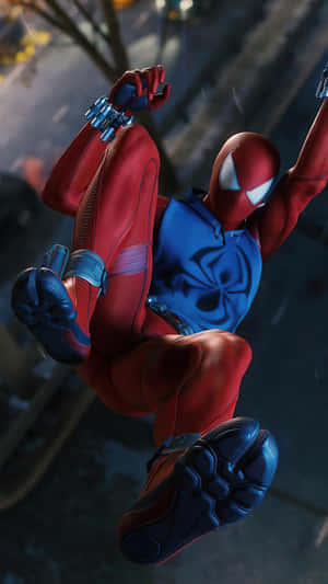 Scarlet Spider Swinging Action Wallpaper