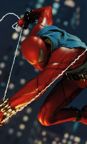 Scarlet Spider Swinging Action Wallpaper