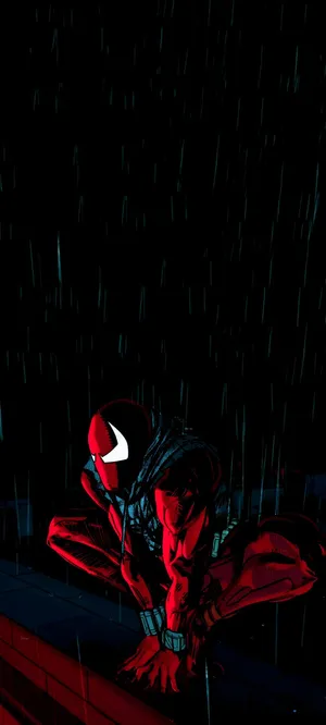 Scarlet Spiderin Rain Wallpaper