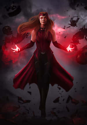 Scarlet Witch 8k Floating Wallpaper