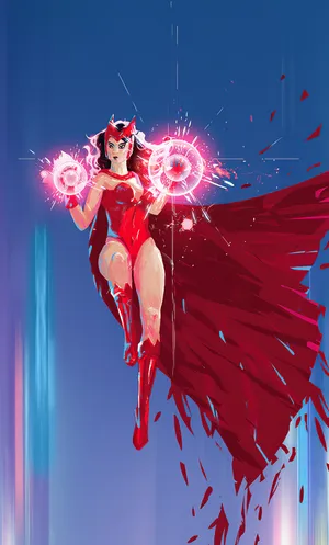 Scarlet Witch Magic Display Wallpaper