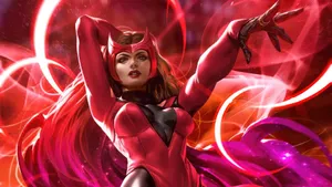 Scarlet Witch Magic Display Wallpaper