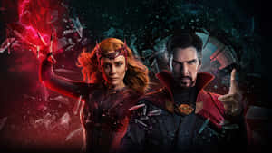 Scarlet Witchand Doctor Strange Magic Showdown Wallpaper