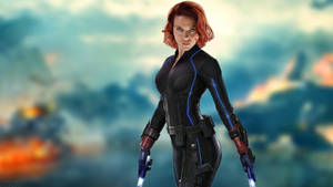 Scarlett Johansson As The Daring Black Widow Wallpaper