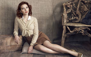 Scarlett Johansson Posing In A Vintage Look. Wallpaper