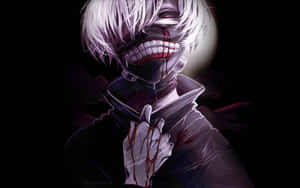 Scary Anime Kaneki With Blood On Hands Wallpaper