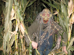 Scary Creaturein Corn Maze Wallpaper
