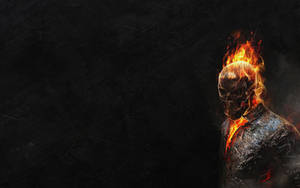 Scary Halloween Burning Skeleton Wallpaper