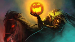 Scary Halloween Headless Horseman Wallpaper