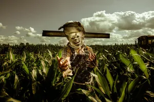 Scary_ Scarecrow_ Haunted_ Cornfield Wallpaper