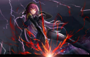 Scathach Skadi, An Enchanting Queen Of Ice And Snow In Anime World Wallpaper