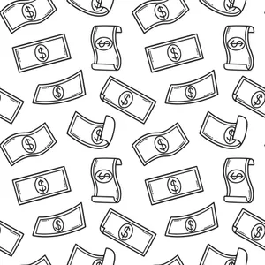 Scattered Dollar Bills Pattern.jpg Wallpaper