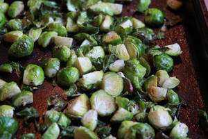 Scattered Grilled Brussels Sprouts Dish Wallpaper