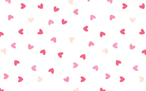 Scattered Hearts Valentines Day Desktop Wallpaper