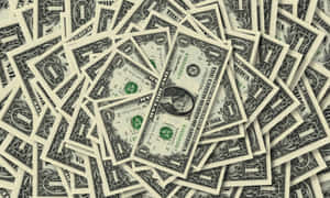 Scattered U S Dollar Bills Wallpaper