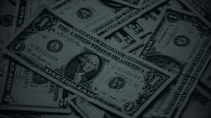 Scattered U S Dollar Bills Monochrome Wallpaper