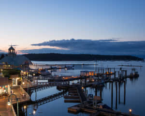 Scenic Coastline Of Nanaimo, British Columbia, At Sunset. Wallpaper
