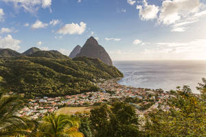 Scenic Daytime View Of Saint Lucia Wallpaper