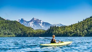 Scenic Lake Kayaking Wallpaper