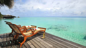 Scenic Maldives Beach Paradise Wallpaper