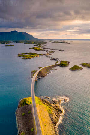 Scenic Norway Route With Storseisundet Bridge Wallpaper