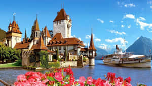 Scenic_ Oberhofen_ Castle_ Lake_ Thun Wallpaper