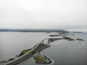 Scenic Storseisundet Bridge In Norway Wallpaper