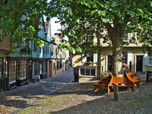 Scenic Sunset Over Norwich, United Kingdom Wallpaper