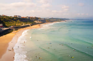 Scenic View Of A Peaceful And Relaxing French Beach Wallpaper