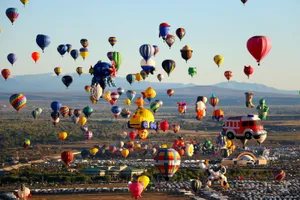 Scenic View Of Air Balloons Over Albuquerque Wallpaper