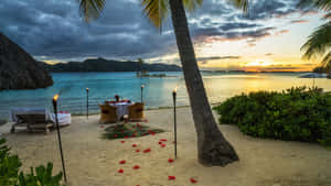 Scenic View Of Bora Bora Beach Paradise Wallpaper