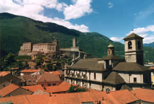 Scenic View Of Castelgrande In Bellinzona, Switzerland Wallpaper