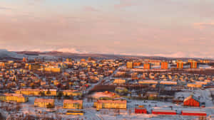 Scenic View Of Kiruna City At Twilight Wallpaper