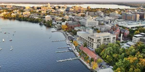 Scenic View Of Madison Downtown Skyline At Sunset Wallpaper