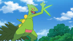 Sceptile Pokemon Anime Action Pose Wallpaper