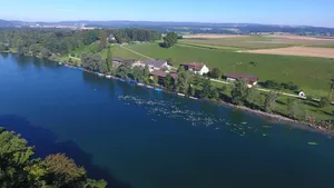 Schaffhausen Riverbank Aerial View Wallpaper