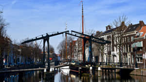 Schiedam Canal Bridge Netherlands Wallpaper