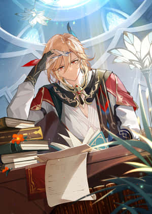 Scholarly Fantasy Character Study Wallpaper