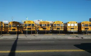 School Bus Parking Space Wallpaper