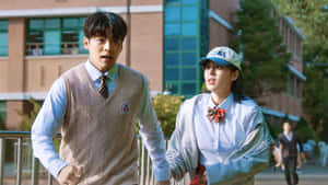 School Drama Scene Students Walking Wallpaper