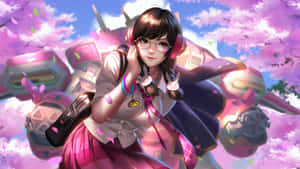 School Girl Dva Overwatch Wallpaper