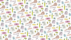 School Supplies Pattern Background Wallpaper