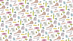 School Supplies Pattern Background Wallpaper