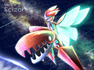 Scizor In Space Wallpaper