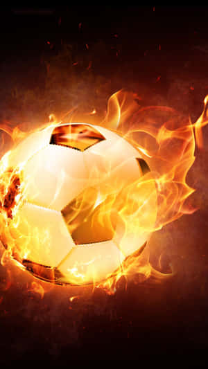 Score With Football On Fire Wallpaper