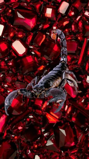 Scorpio Iphone Red Crystals Wallpaper